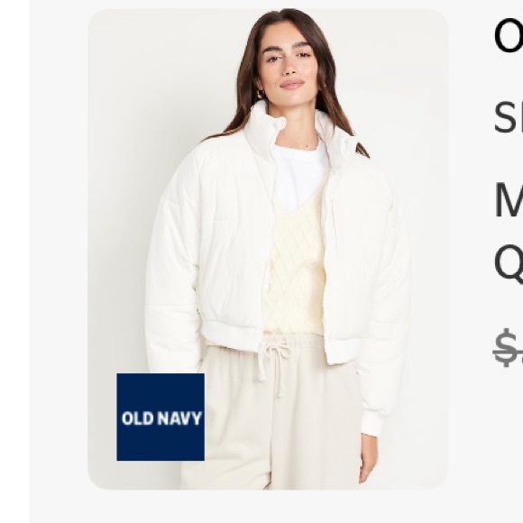Old Navy White Puffer Jacket - Picture 4 of 4